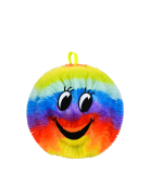 Furry Rainbow Face Ball 6"
