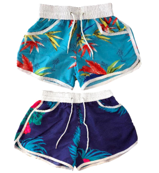 Girls Printed Surf Shorts Age 8-13 2 Asstd