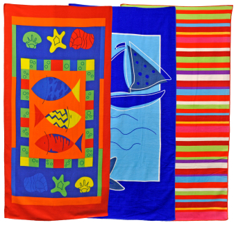 Beach Towels 145 X 70cm  3 Asstd