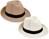 Hat Adults Cream/beige Trilby W/black Band