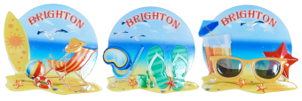 **magnet Round Beach Scene Brighton**