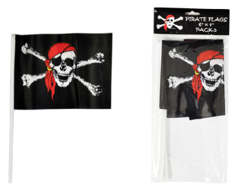 Flags 6" X 4" Pirate  5 Pack