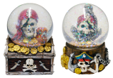 Water Globe 65mm Pirate Chest/pirate Skull