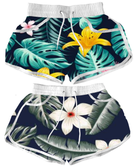 Ladies Printed Surf Shorts  2 Asstd