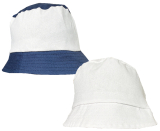 Hat Adults 57cm Bucket Shape White/navy