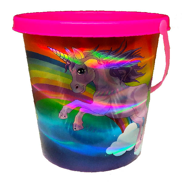 Bucket 17cm Unicorn Holographic Pink Palgrave
