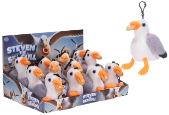 #plush Bag Clip 5"seagull D/nut In D/b