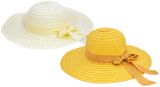Hat Ladies 40cm Wide Brim Coloured Ribbon